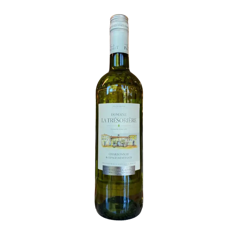 Bouteille de vin sans alcool Chardonnay Domaine la Trésorière 75 cl