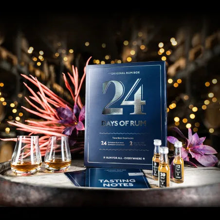 Calendrier de l'Avent Rhum – Coffret Rhum 24 Days of Rum Blue Edition Les 2 cavistes