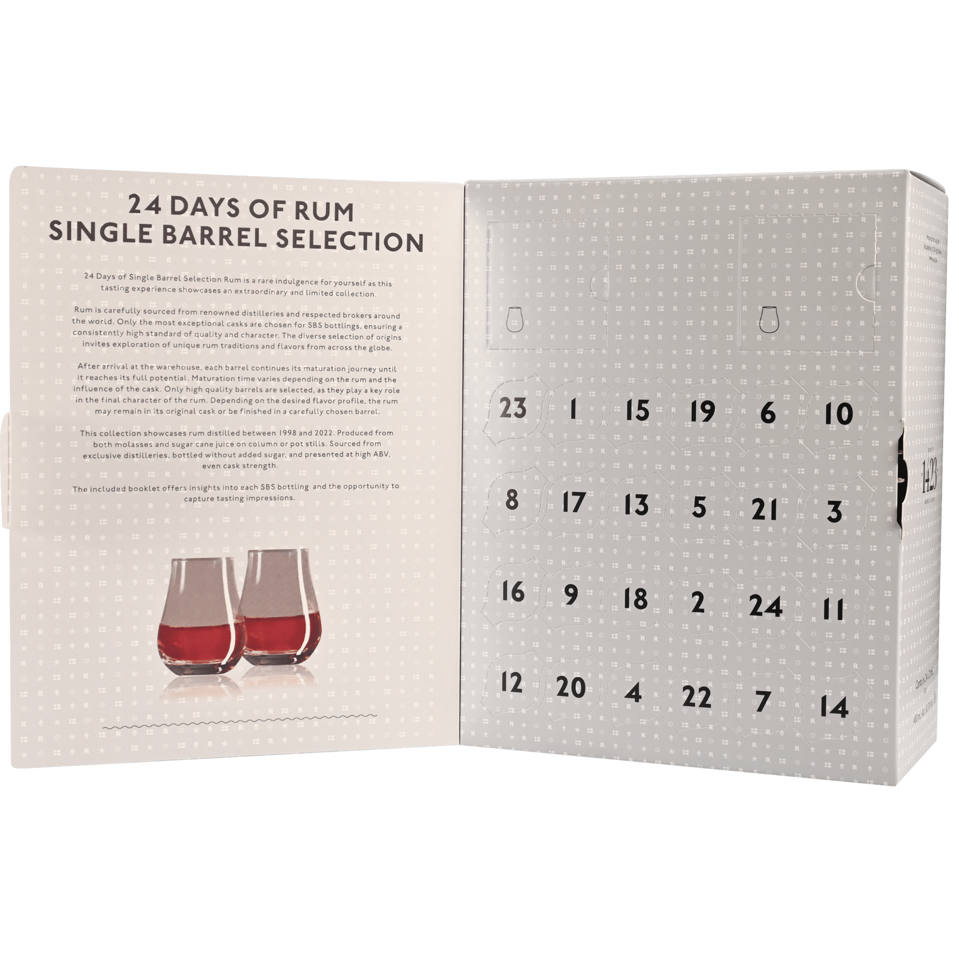 Calendrier de l'Avent Rhum – Coffret Rhum 24 Days of Rum SBS Edition Single Barrel Selection Les 2 cavistes