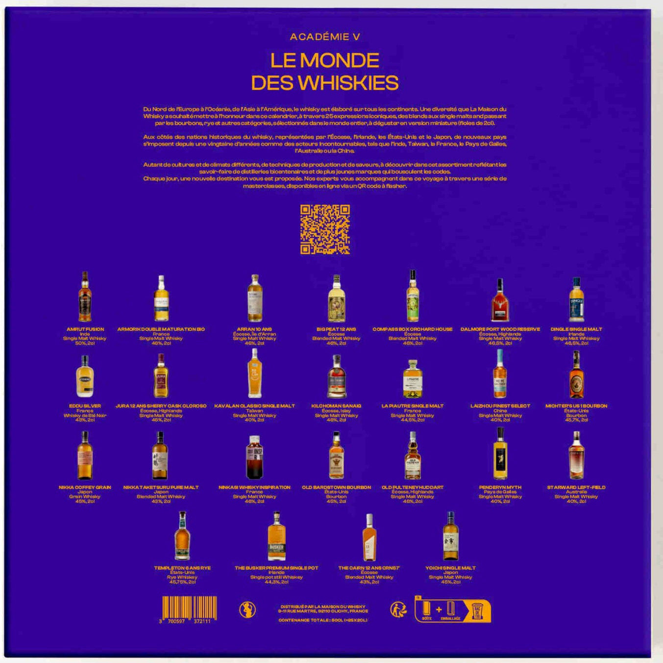 Calendrier de l'Avent Whisky – Coffret 24 Whisky Le Monde des Whiskies Acadamie V Les 2 cavistes