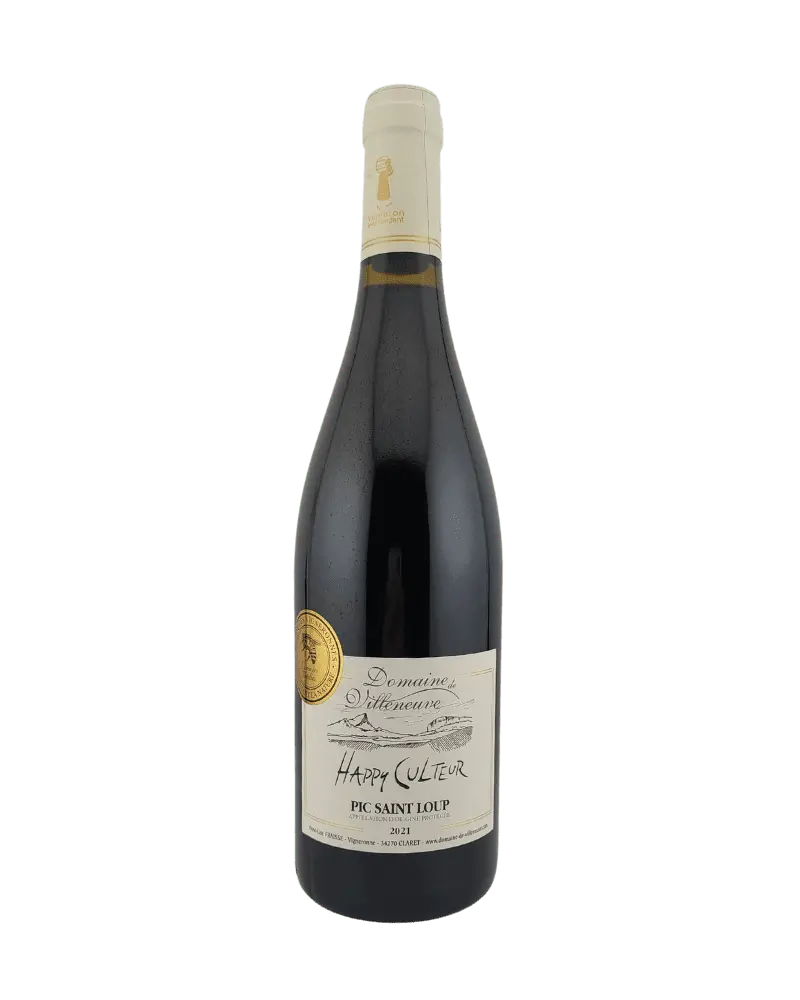 Bouteille de Pic Saint Loup Rouge 2024, Happy Culteur Domaine de Villeneuve - Les 2 cavistes