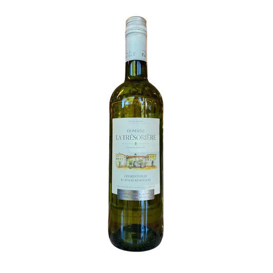 Bouteille de vin sans alcool Chardonnay Domaine la Trésorière 75 cl